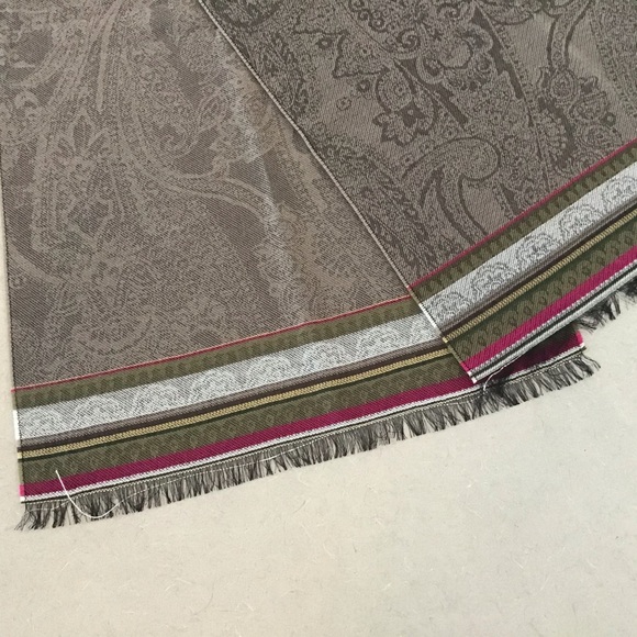 2/$25 V. Fraas Rectangular Taupe Paisley Scarf - Picture 10 of 16